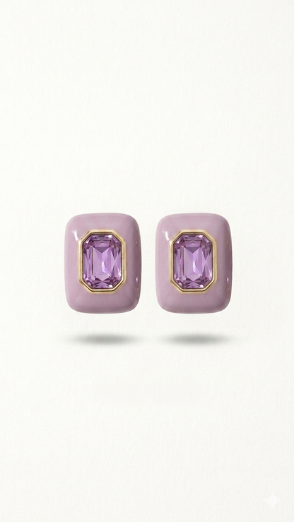 Mor Swarovski Küpe