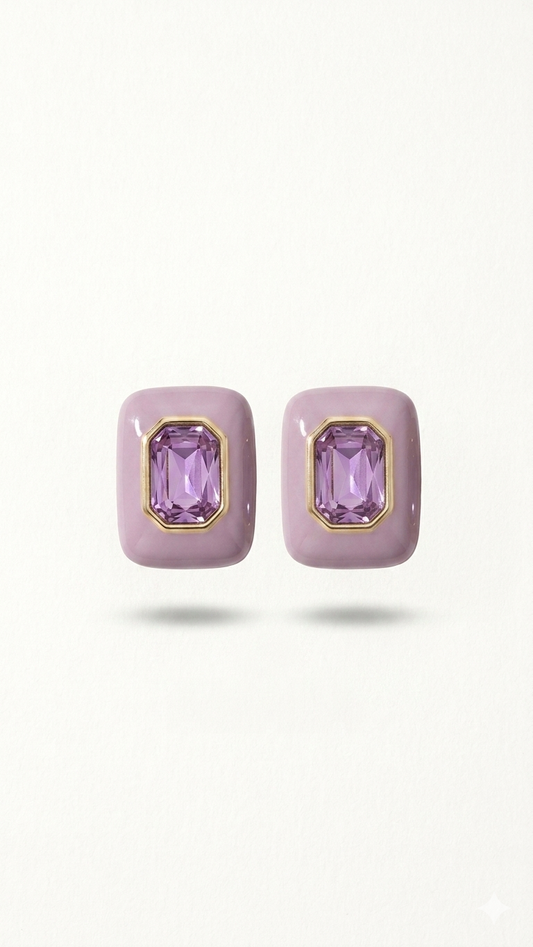 Mor Swarovski Küpe