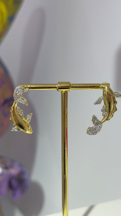 Taşlı Balık Küpe