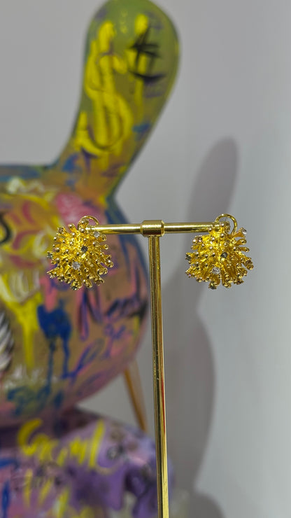 Taşlı Gold Küpe