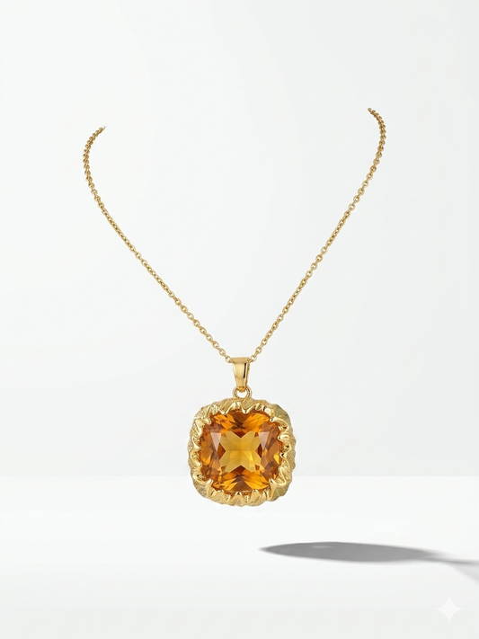 Kahverengi Swarovski Taş Kolye