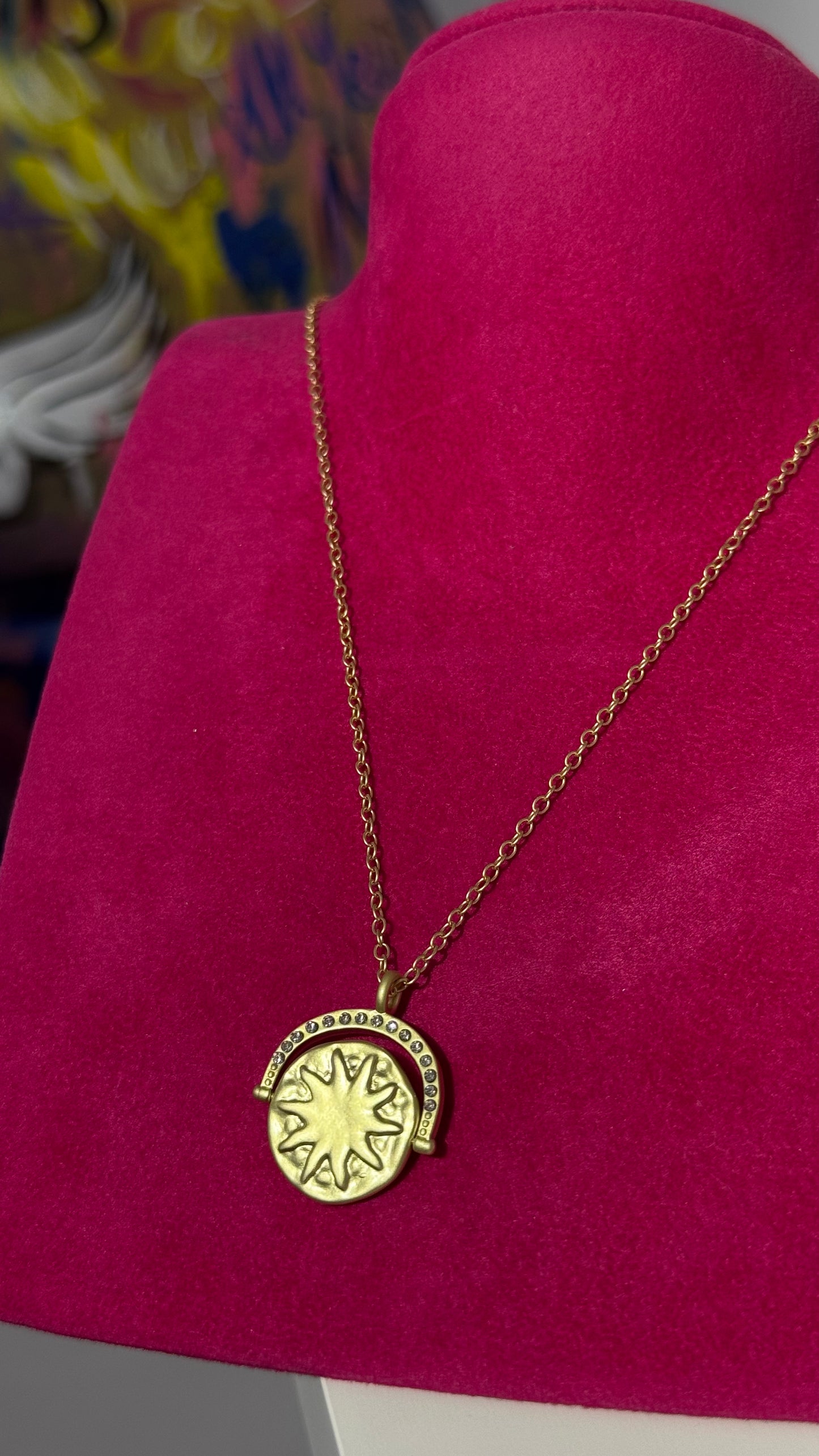 Dönen Ay Güneş Kolye