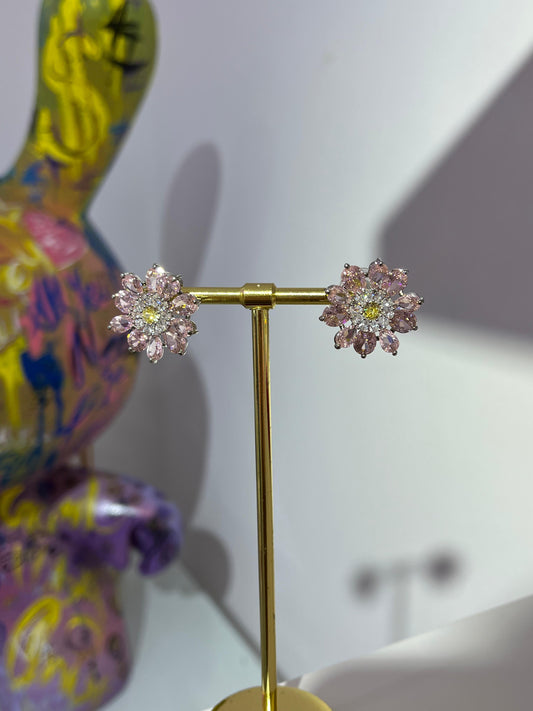 Kristal Çiçek Küpe