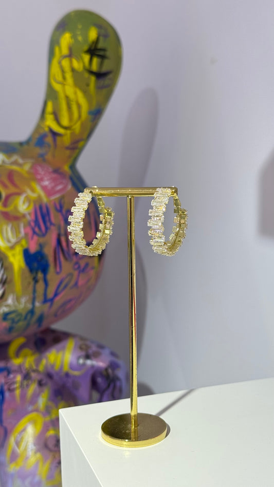 Baget Taş Halka Küpe