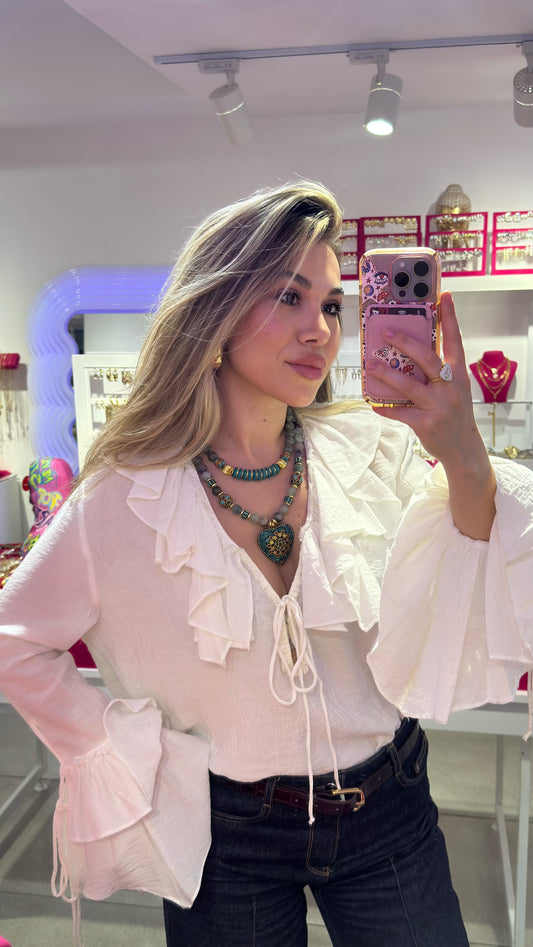 Kalpli Doğal Taş Kolye