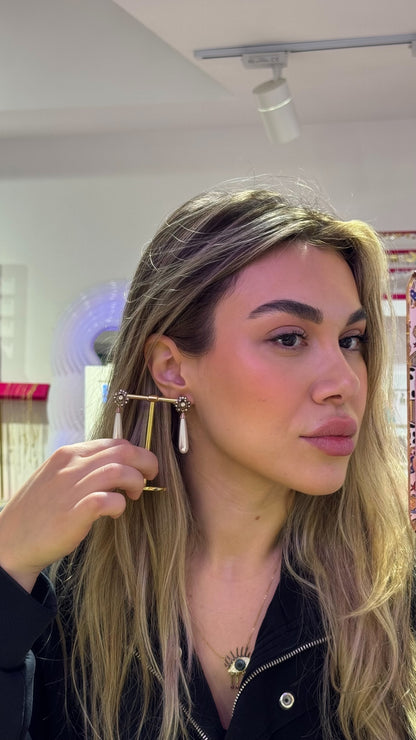 Antik Uzun İncili Küpe