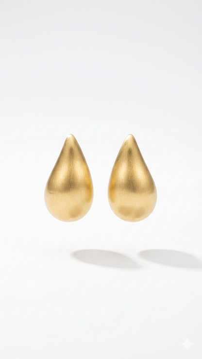 Gold Mat Damla Küpe