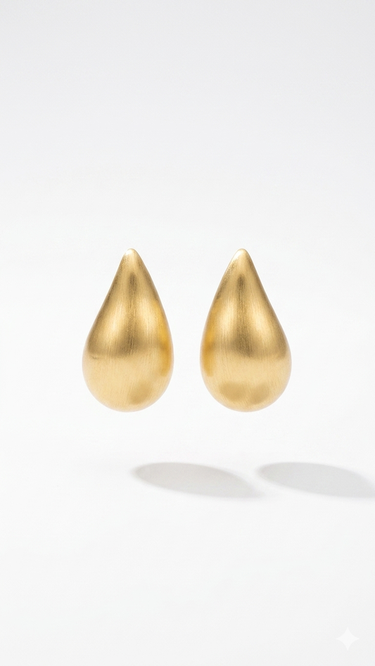 Gold Mat Damla Küpe