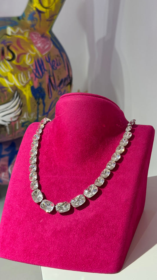 Süzme Swarovski Taş Kolye