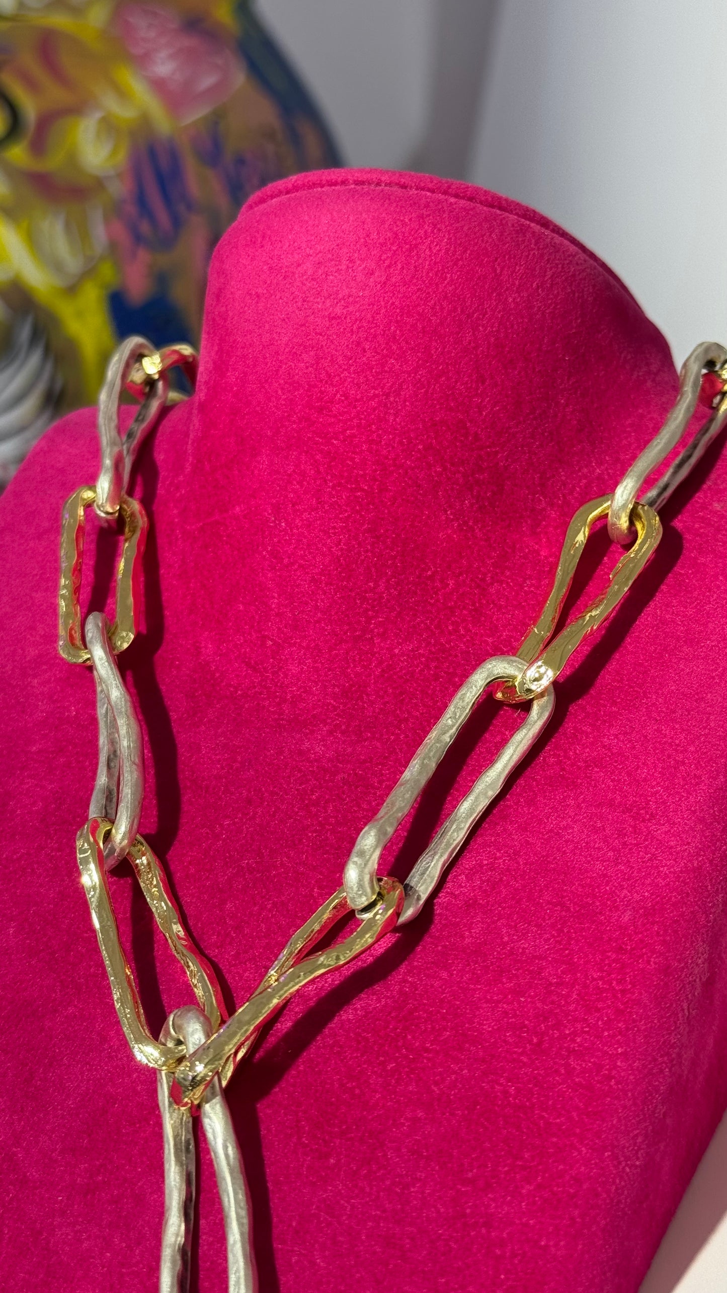 İki Renk Uzun Zincir Kolye