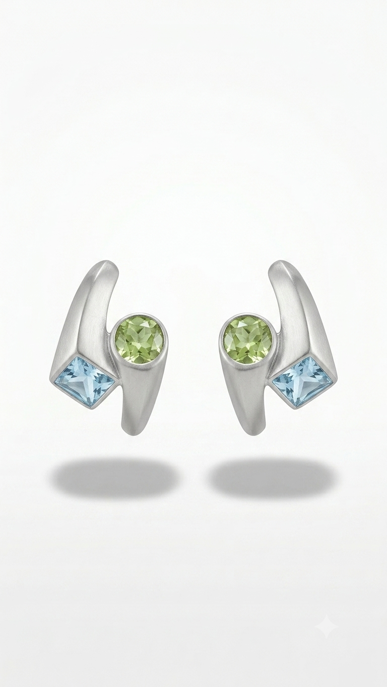 Gri Swarovski Küpe