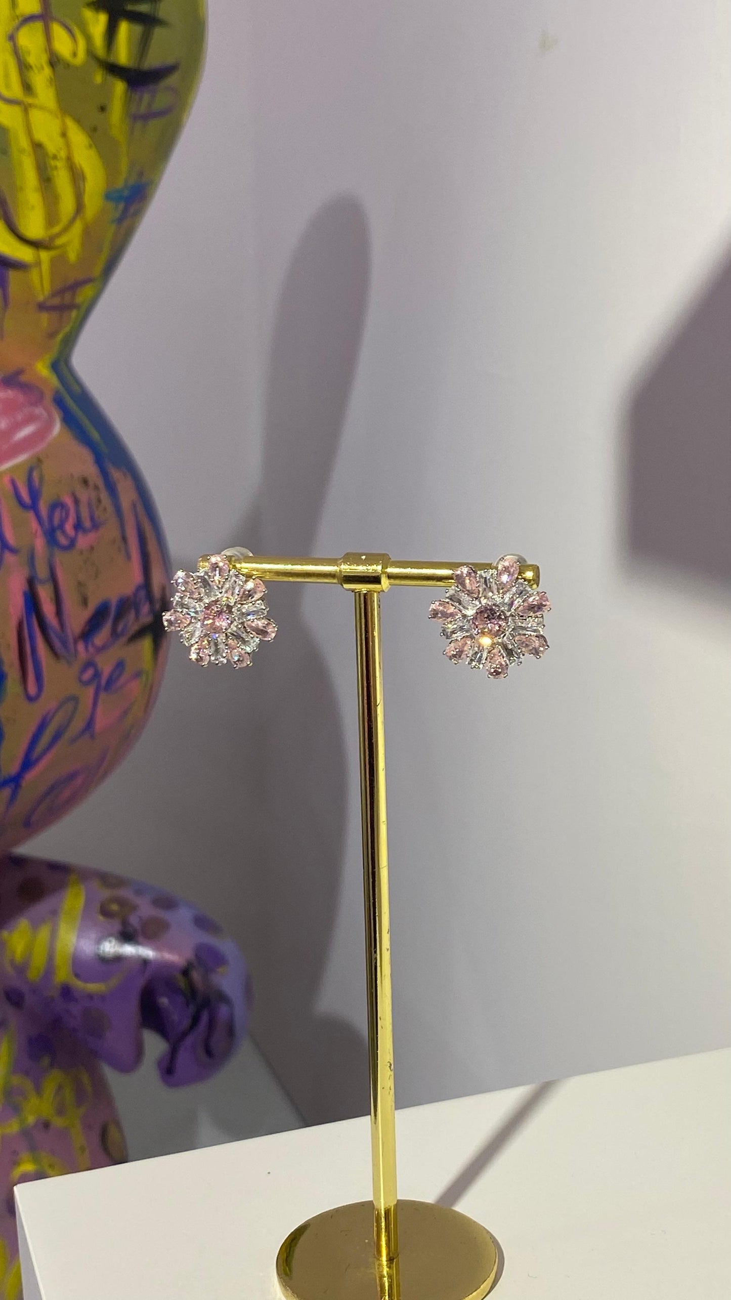 Swarovski Taş Çiçek Küpe