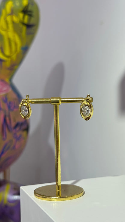 Swarovski Tek Taş Küpe