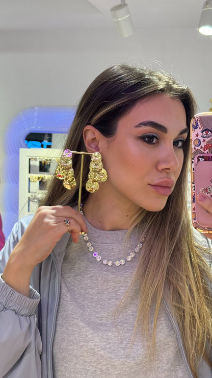 Pullu Gold Küpe
