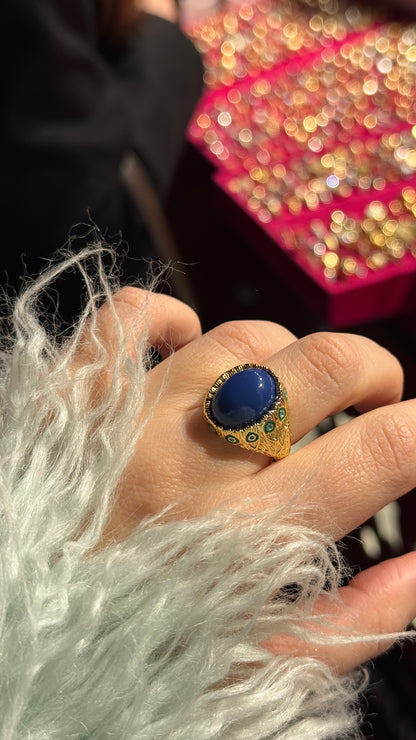 Mavi Taşlı Yüzük