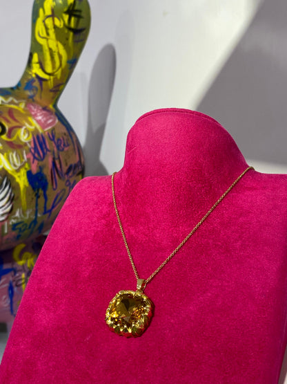 Kahverengi Swarovski Taş Kolye