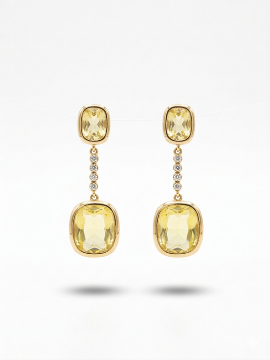 Sitrin Rengi Sallantılı Küpe