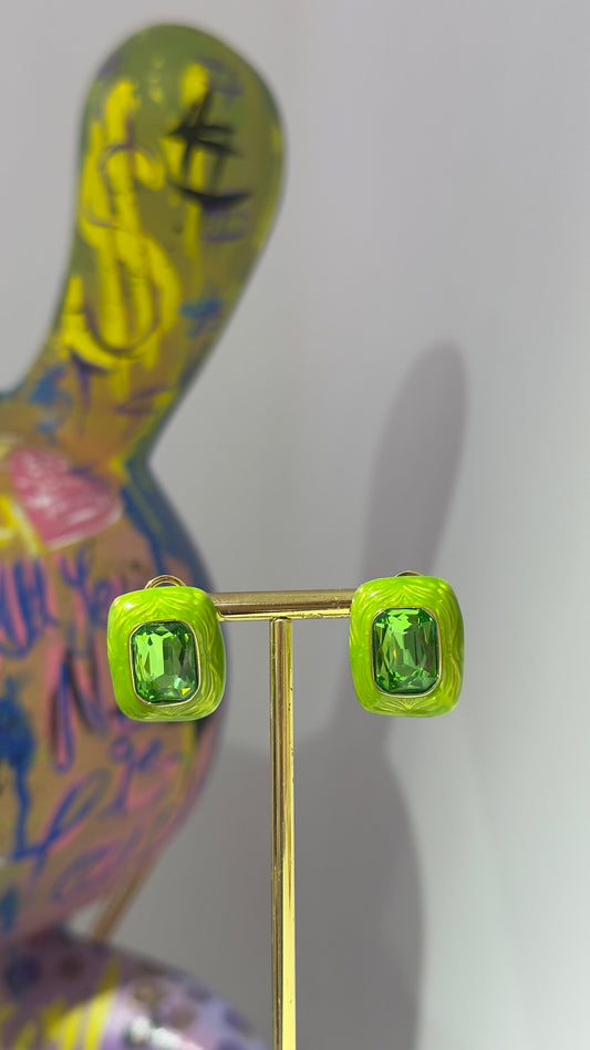 Yeşil Swarovski Küpe