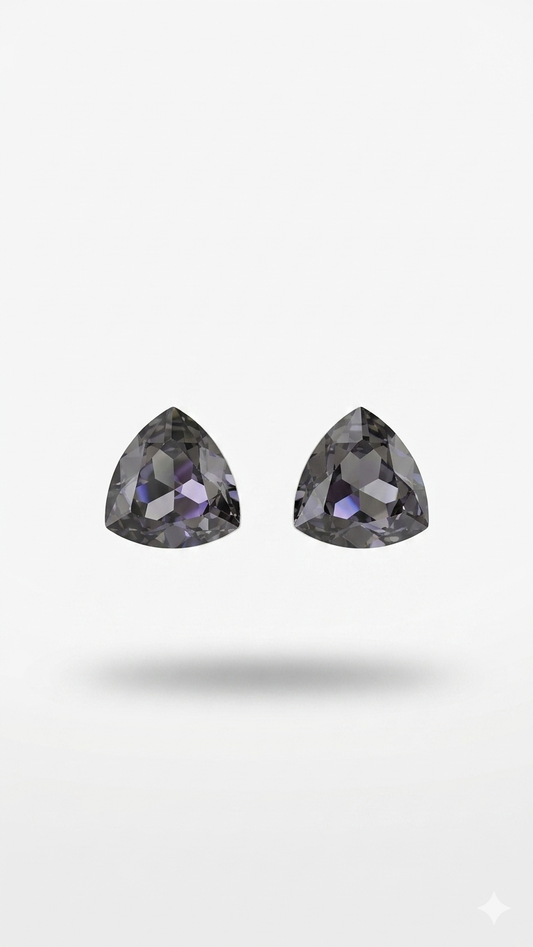 Koyu Gri Swarovski Küpe