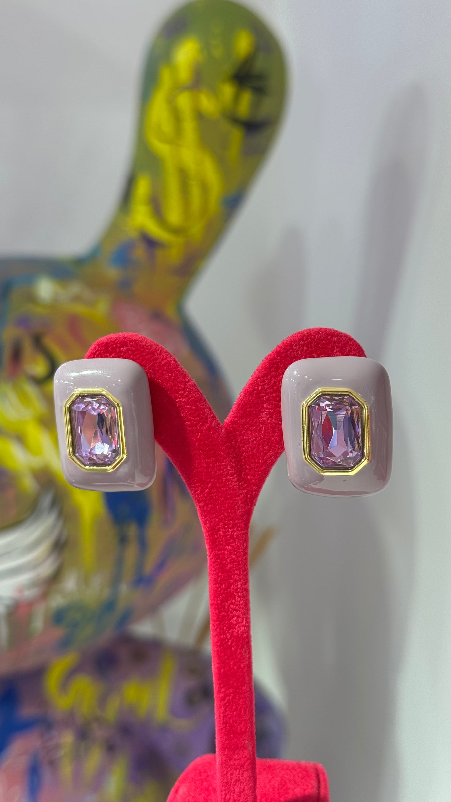 Mor Swarovski Küpe