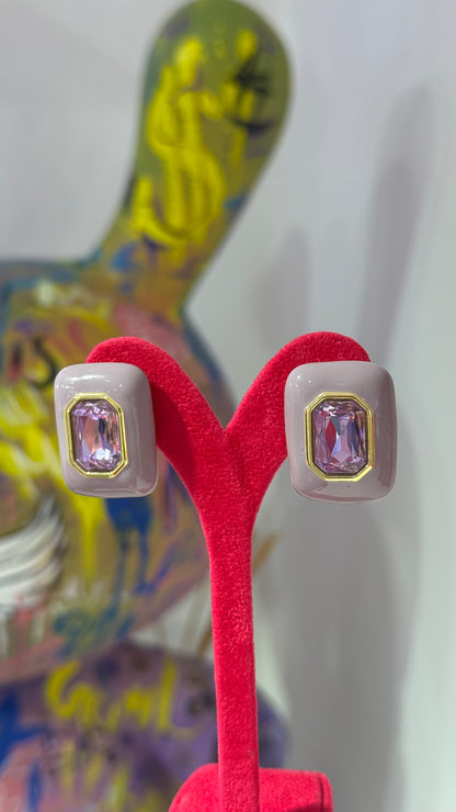 Mor Swarovski Küpe