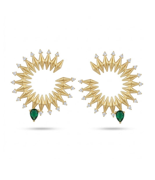 Yeşil Taşlı Küpe