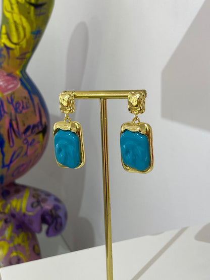 Mavi Sallantılı Küpe