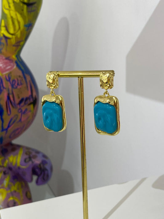 Mavi Sallantılı Küpe