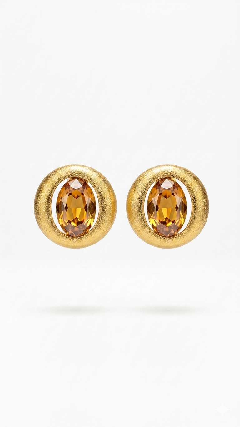 Kahverengi Swarovski Küpe