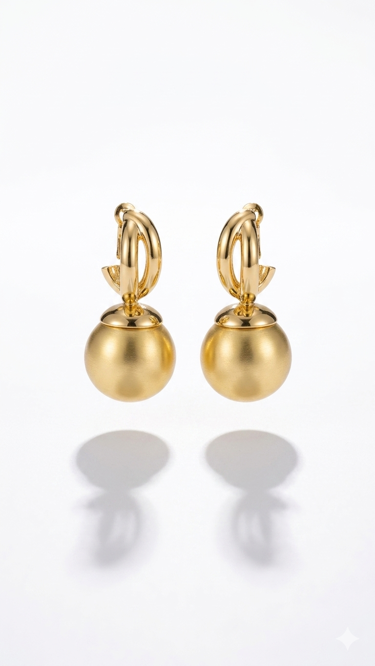 Gold Mat Top Küpe