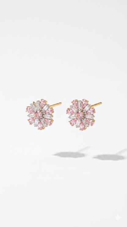 Swarovski Taş Çiçek Küpe