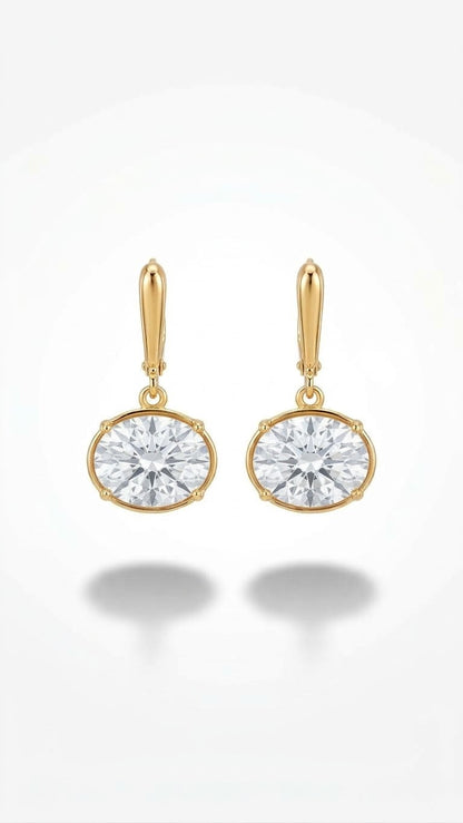 Oval Swarovski Taş Küpe