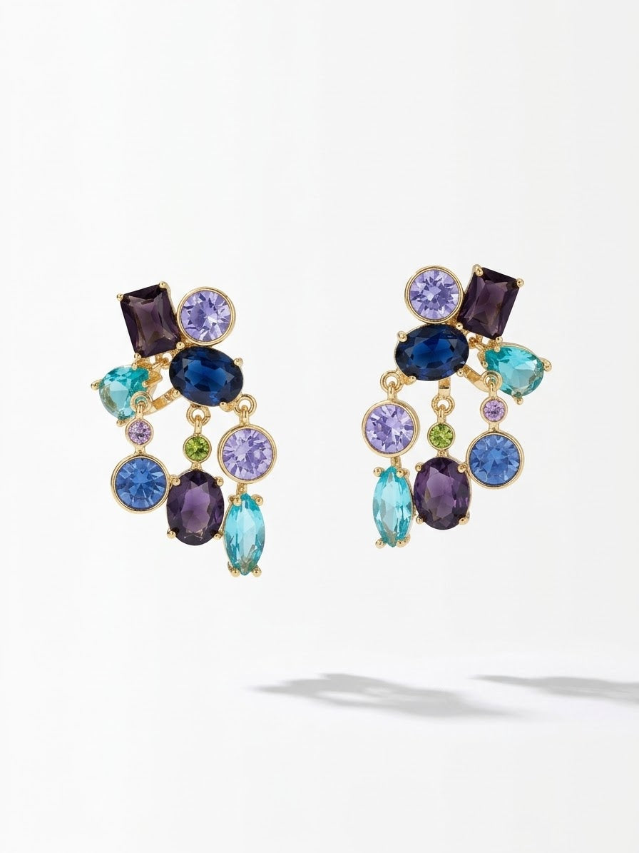 Çok Renkli Swarovski Küpe