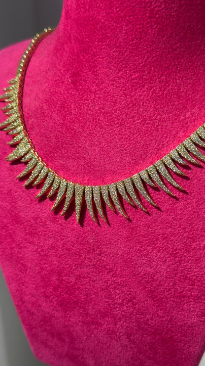 Taşlı Spike Kolye