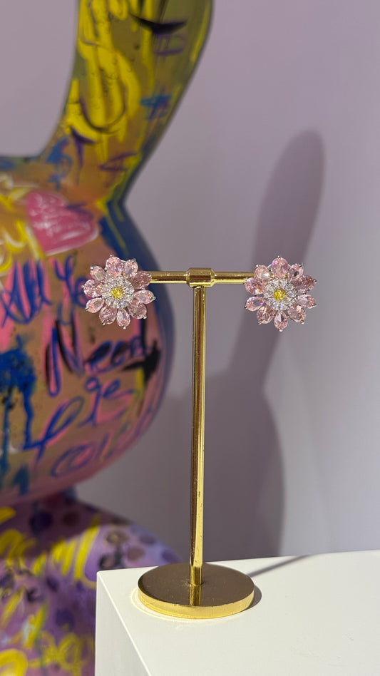 Swarovski Çiçek Küpe