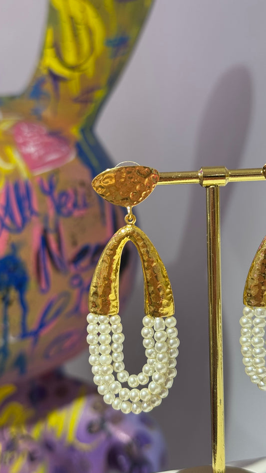 İnci Sallantılı Küpe